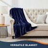 Walensee Sherpa Fleece Blanket (King Size 108”x90” Navy) Plush Throw
