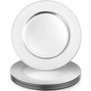 PLMMOUT 10 Pack Charger Plates Bulk, 13 Inch Silver Plastic