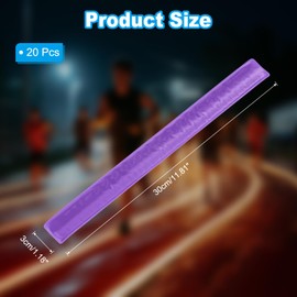 PATIKIL Reflective Slap Bands, 12 Pcs Reflector Band Snap Bracelet Armbands High Visibility Safety Reflectors Wrist Strap Strips for Night Jogging Cycling Running Hiking, Purple