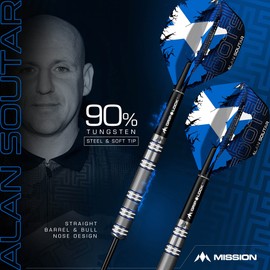 Mission Alan Soutar Blue & White 90% Steel Darts 26 g