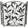 Deco 79 Metal Scroll Foldable Mesh Netting 3 Panel Fireplace