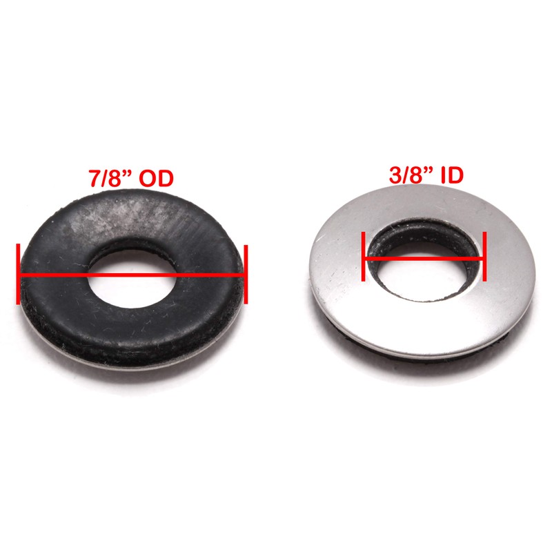3/8” x 7/8” OD Stainless EPDM Washers, (50 pc) Neoprene