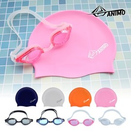 Animo Training Goggles Swim Cap Swim Set (Swimming Glasses Cap) / 아니모 트레이닝 수경 수모 수영세트(수영안경 모자)