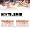 2Pcs Thin Metallic Mesh Table Runner Glitter Sequin Table Runners