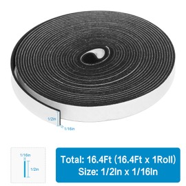 Foam Insulation Tape, 1/2In x 1/16In x 16.4Ft Weather Stripping Door Seal Strip for Doors and Windows,Sliding Door,Sound Proof Soundproofing Door Seal,Weatherstrip,Air Conditioning Seal Strip