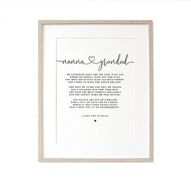 Lula Design NANNA and Grandad Poem A4 or A5 PRINT, Nanna and Grandad Gift, Grandparent Poem, Gift for Grandparents, Grandparent Print Gift, Nanna