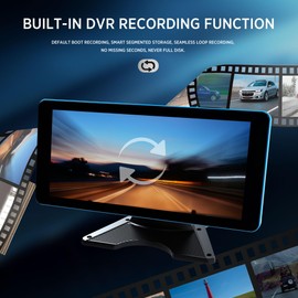 Ciascy 4K Backup Camera 4CH Dash Cam 10.36" Quad Split Touch Screen & 4 AHD Front Rear Sides View Camera w/DVR Recording Music Video Playback Avoid Blind for RV Semi Trailer Truck Van