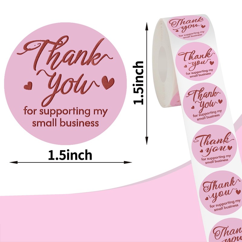 600 Pcs Thank You Stickers for Small Business, 1.5 Inches