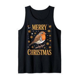 Cute Christmas Robin Santa Hat Xmas Party Costume Kids Tank Top