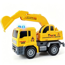 Toy Cars for Boys, Construction Toys for 2-7 Year Old Girls Boys, Diggers Toy Truck Vehicles with Lights and Sounds & Moving, Electric Excavator Toys Present for Kids Christmas Birthday Gift( Digger )