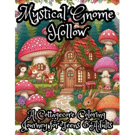 Mystical Gnome Hollow: A Cottagecore Coloring Journey for Teens & Adults: Intricate Mushroom Villages, Woodland Creatures & Secret Forest Scenes - Stress-Relieving Art for Ages 13 to 100