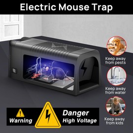 Electric Mouse Trap Electronic Mice Killer Humane Mice Zapper with High Voltage Indoor Rodent Catcher for Kitchen Living Room (2, Gray)