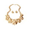 Tytrading Necklace and Earrings Set, Accessories, Gold, Pearl Leaf Design,