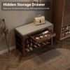 YQJJGL Small Shoe Bench with Storage, Wooden Shoe Storage Bench