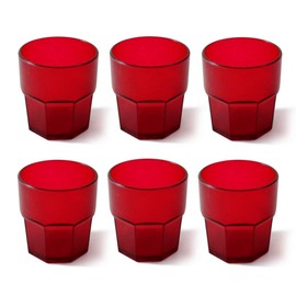 omada Design 6 Glasses of 10,55 OZ for Your Long Drink, 3,54 inch high, shatterproof, Octagonal Stackable and Dishwasher-Safe, Unglassy Line