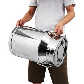 QUEMARQUE 304 Stainless Steel Milk Can with Silicone Sealing - 20L/30L/40L/50L/60L Metal Liquid Storage Pail w/Lid Bucket Milk Pail Milk Barrel (30L)