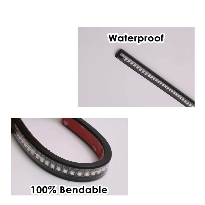 MC MOTOPARTS Clear Sequential Amber LED Integrated Turn Signal Brake