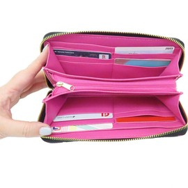 Yasuda Tsusho 4580122513085 Japanese Pattern Series Wallet, Land Zipper, Cherry