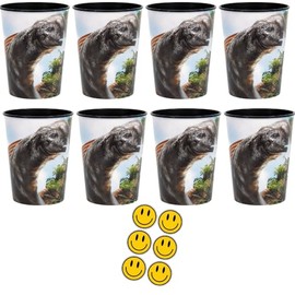Jurassic World Birthday Party Plastic Cups, 16 oz, Set of 8, Dinosaur Design