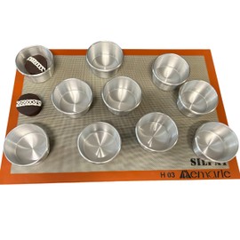 FOODWARE ROAD Mini Molde Redondo Para Pastel Aluminio Jgo 10 Pzs Paredes Cónicas Ø Superior:10cm Ø Diámetro inferior: 9 cm Altura: 5cm