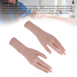 Silicone Female Hand, Nail Art Silicone Hand, Flexible Silicone Female Hand Model Fake Hand for Nail Art Practice Painting, Jewelry Display, Tattoo Training Practice