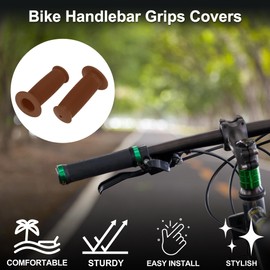 TUCKBOLD Bike Handlebar Grips Covers 85mm Long Lightweight | Bicycle End Grips Protector Brown 1 Pair