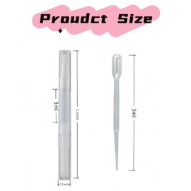 PAVNSO 6 unidades de 3 ml de aceite para cutículas vacío, pipetas de transferencia transparentes con punta de pincel para aceite de uñas, líquido para el crecimiento de pestañas y brillo labial cosmét