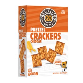 PRETZELIZED Snacks PRETZELIZED Pretzel Crackers, Cheddar Flavored, 6.5oz Box (Pack of 12)