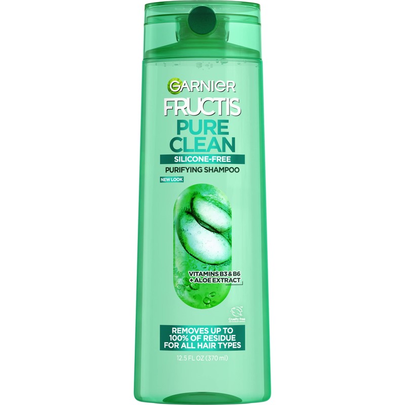 Garnier Fructis Pure Clean Purifying Shampoo, Silicone-Free, 12.5 Fl Oz,