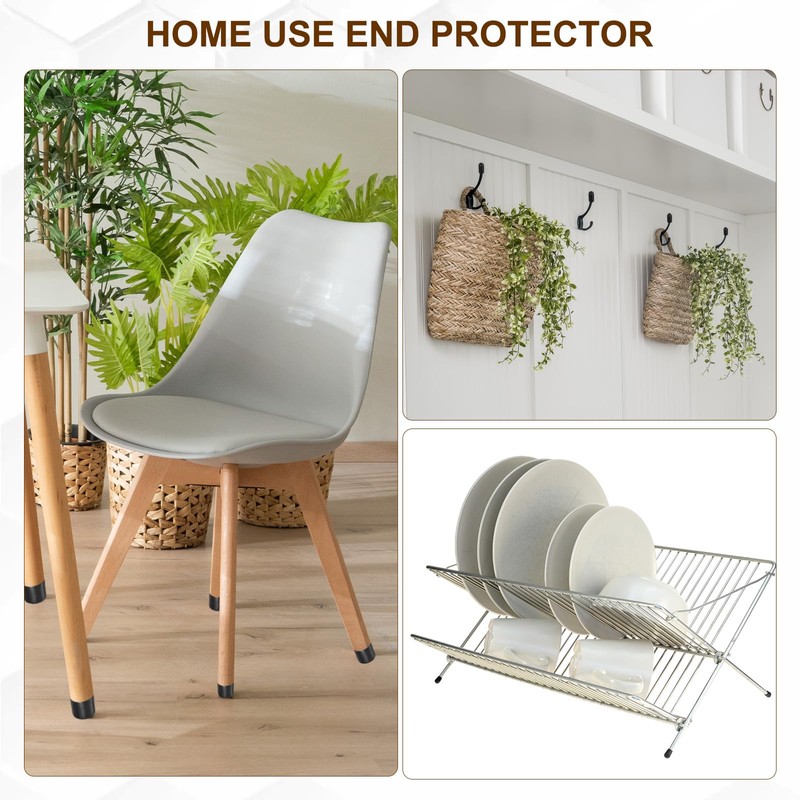 PATIKIL 6mm/0.24" ラバーエンドキャップ、144個のPVCカバー フレキシブルキャップカバー ボルトプロテクター スクリューエンド ボルト チューブ スレッドキャップ、黒