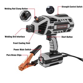 Handheld Welder Machine, 110V Portable Welding Machine with IGBT Inverter, 5-Level Current Adjustment (20-120A), Handheld ARC Welder for 1/16"-1/8" Rods, Includes Carrying Case & Welding Rods