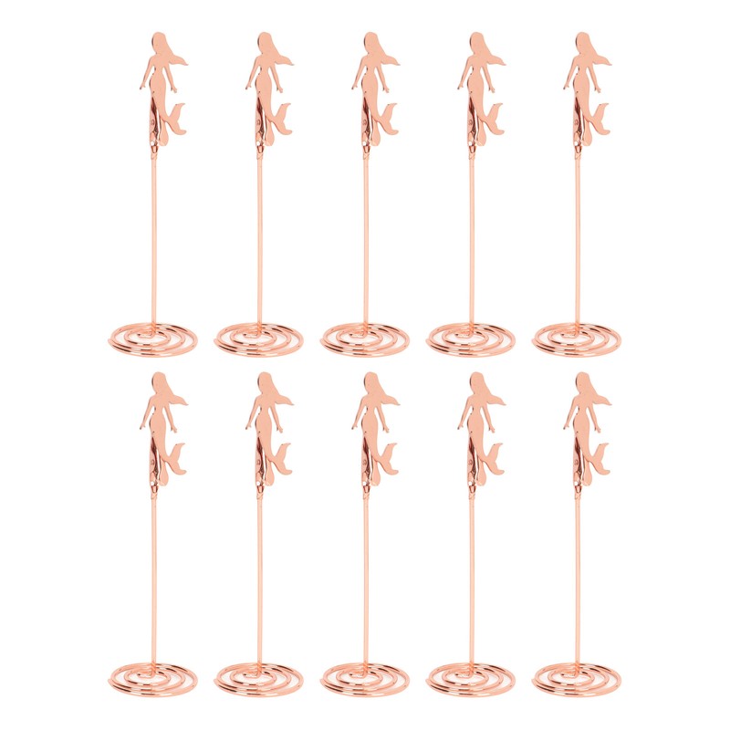 10pcs Table Number Holder Spiral Base Mermaid Shaped Wedding Table