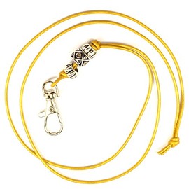 TAMEHO Original Leather Whistle Band for Dog Whistles with Decorative Designer Charms (Gold)
