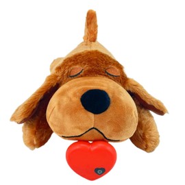 KELIHAWK Dog Toys with Heartbeat Stuffed Toy for Dogs Anxiety Relief and Calming Aid Comfort Toy for Puppy Heartbeat Puppy for Dogs Behavioral Training (Brown)