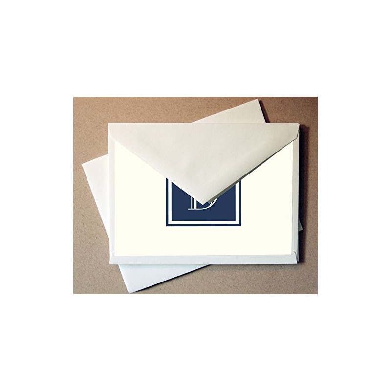 Monogram Stationery Note Cards - Monogram Thank You Cards (D)
