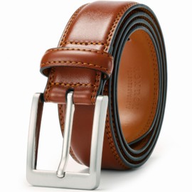XOUXOU Men's Casual Leather Jeans Belts Classic Work Business Dress Belt with Prong Buckle for Men, Essential Brown (S101), 30 (Waist 28)