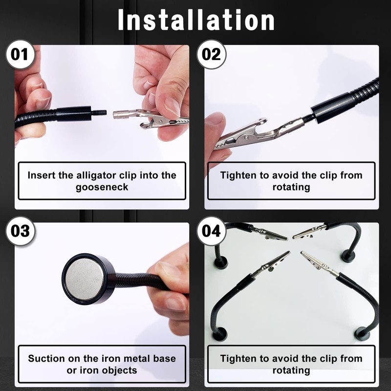 4 Pack Magnetic Helping Hands Soldering,Flexible Gooseneck Metal Arms for