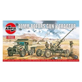 Airfix Bofors 40mm Gun & Tractor 1:76 Vintage Classics Military Plastic Model Kit A02314V