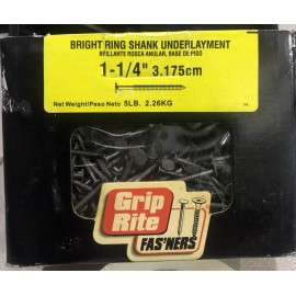 Grip Rite 5 LBS 1-1/2" BRIGHT RING SHANK UNDERLAYMENT Grip Rite