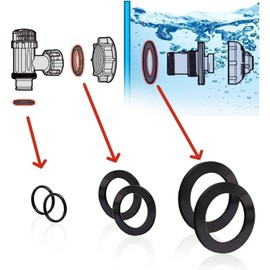 Bamkyait 25076RP Washer and Ring Kit for 1-1/2in Fittings, O-Ring Rubber Washer for Intex Pool Plunger Valves and Intex Replacement Gasket 10745, 10262 and 10255 (12 pcs)
