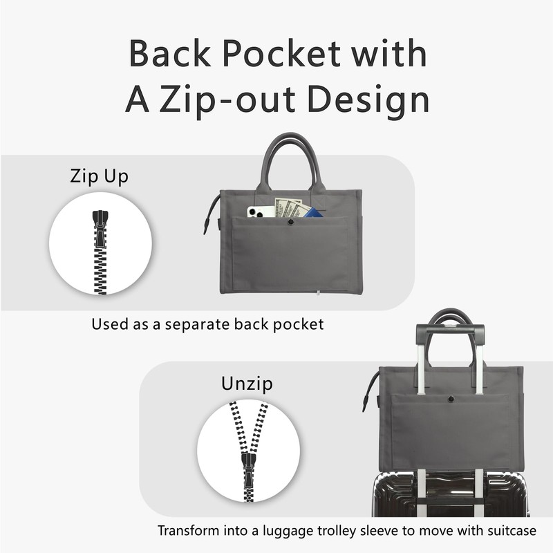 TOPDesign Heavy-Duty Canvas Tote Bag for Women, Adjustable Crossbody Handbag