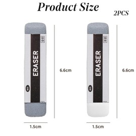 2 Pcs Natural Ink Eraser, Sand Rubber Eraser Fountain Pen Rubber for Ink/Pencil, Erasers and School Office Correction Supplies for Fountain Ball-Point Pen Double Head Remover
