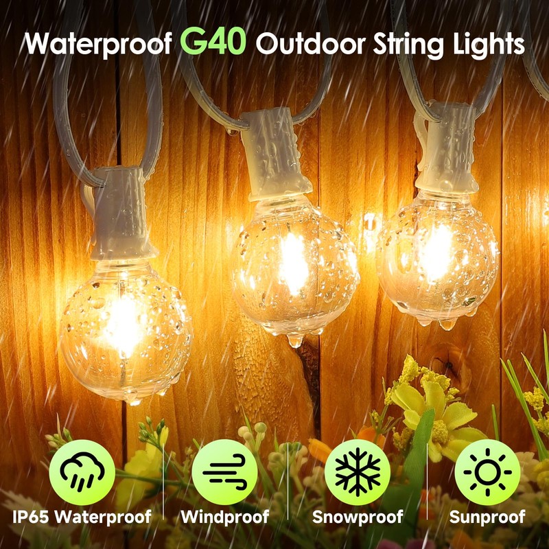 Mlambert 96Ft(2x48Ft) Solar String Lights, Outdoor Waterproof Patio Lights with