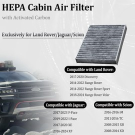 CF10285 Dedicated Cabin Air Filter with Activated Charcoal Layer For Land Rover Discovery Range Rover Legacy F-Pace I-Pace XE XF iM tC xB
