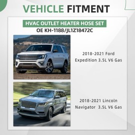 VORGENS HVAC Heater Water Outlet Hose, Fit for Ford Expedition & Lincoln Navigator 3.5L V6 Gas, 2018 2019 2020 2021 2022 - Replace for KH-1188/JL1Z-18472-C HVAC Heater Outlet Hose