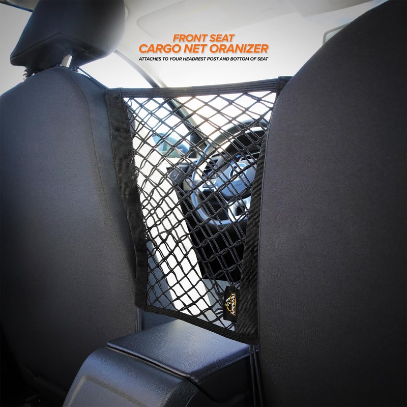 Armor All Front Seat Cargo Net Organizer, Super-Durable Expandable Nylon