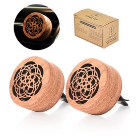 Essential Oil Car Diffuser, 2 PCS Car Aromatherapy Wood Diffuser with Vent Clip