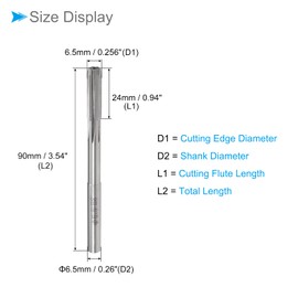CoCud Machine Milling Cutter Reamer 6.5 mm Diameter D4 Accuracy M35 Cobalt High Speed Steel Straight Flute Milling Tool (Application: for Lathe)