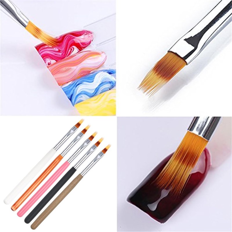 EBHO Pack of 5 Nail Gel Brushes, Brush for Gel