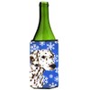 Caroline's Treasures SS4607LITERK Dalmatian Winter Snowflakes Holiday Wine Bottle Hugger